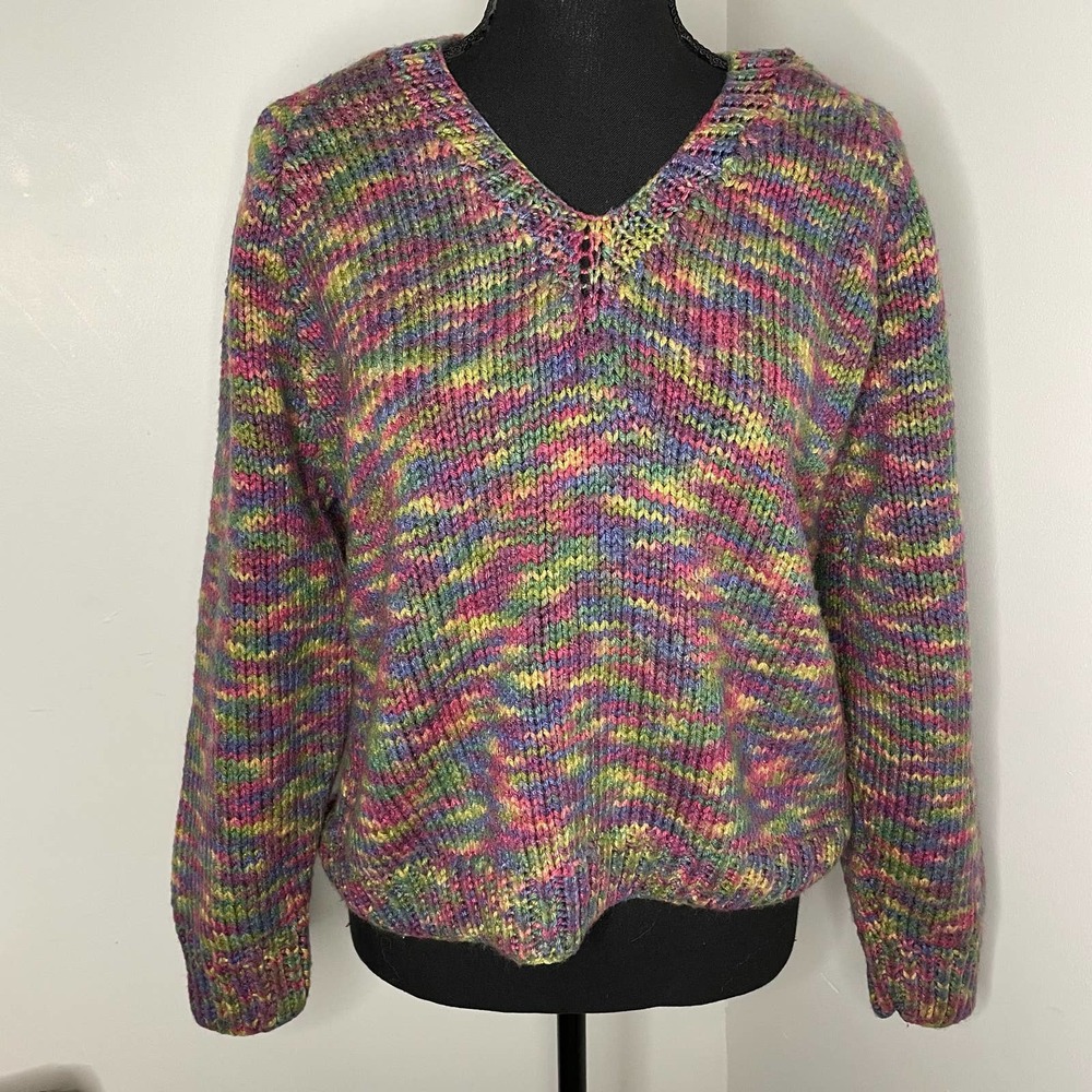 ❤️❤️Handmade Rainbow Womens Knitted Sweater